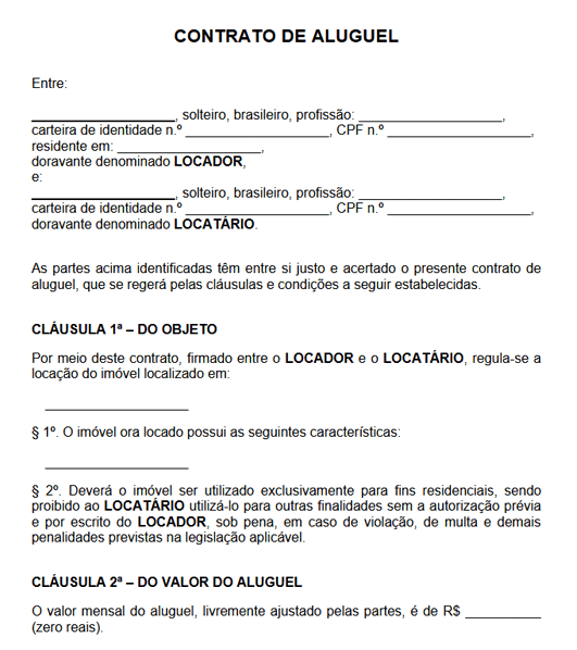 Contrato de Aluguel Simples
